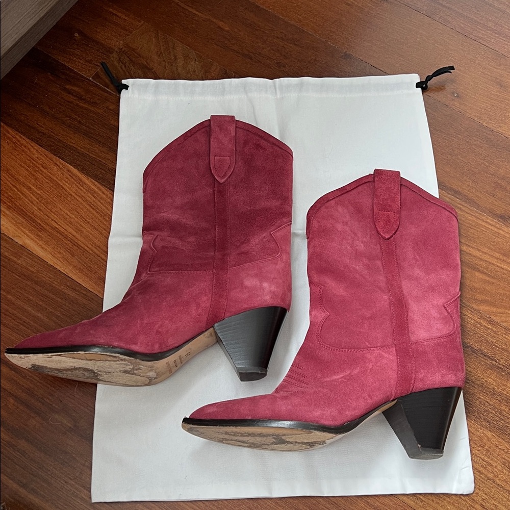 Isabel Marant Luliette Western Boot in Dark Red - Picture 4 of 7